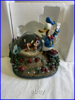 Vintage Disney Donald Duck Song Musical Snow Globe Donald Chip & Dale In Box Vintage Disney Donald Duck Song Musical Snow Globe Donald Chip & Dale In Box