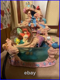 Vintage Disney Little Mermaid Under The Sea Snow Globe Water Fountain