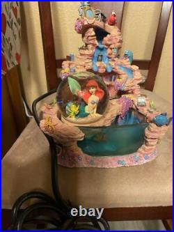 Vintage Disney Little Mermaid Under The Sea Snow Globe Water Fountain