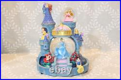 Vintage Disney Magical Princess Castle Snow Water Globe Musical Lights Rare