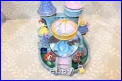 Vintage Disney Magical Princess Castle Snow Water Globe Musical Lights Rare