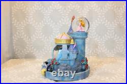 Vintage Disney Magical Princess Castle Snow Water Globe Musical Lights Rare