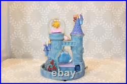 Vintage Disney Magical Princess Castle Snow Water Globe Musical Lights Rare
