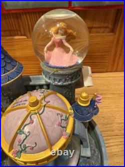 Vintage Disney Magical Princess Castle Snow Water Globe Musical Lights Rare
