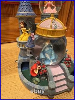 Vintage Disney Magical Princess Castle Snow Water Globe Musical Lights Rare