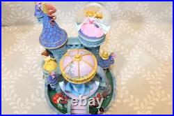 Vintage Disney Magical Princess Castle Snow Water Globe Musical Lights Rare