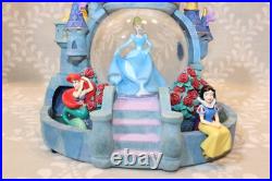 Vintage Disney Magical Princess Castle Snow Water Globe Musical Lights Rare