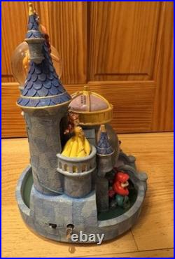 Vintage Disney Magical Princess Castle Snow Water Globe Musical Lights Rare