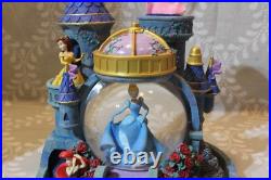 Vintage Disney Magical Princess Castle Snow Water Globe Musical Lights Rare