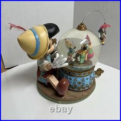 Vintage Disney Pinocchio & Figaro Snow Globe and Music Box Brahm's Waltz