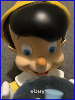 Vintage Disney Pinocchio Jiminy Cricket Snow Globe Musical Figurine Collectible