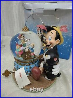 Vintage Disney Pinocchio & Jimminy Snow Globe Large & RARE HTF