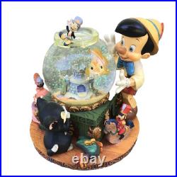 Vintage Disney Pinocchio Toyland Fishbowl Cleo Figoro Musical Snow Globe Jiminy
