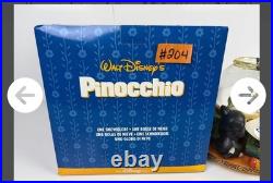 Vintage Disney Pinocchio Toyland Fishbowl Cleo Figoro Musical Snow Globe Jiminy