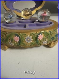 Vintage Disney Princesses Ballerina Water Globe Musical Jewelry Box WORKS