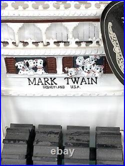 Vintage Disney Snow Globe Mark Twain Riverboat Music Box Tinkerbell NEW IN BOX