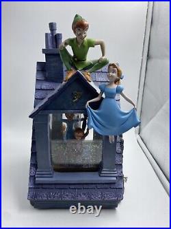 Vintage Disney Store Peter Pan You Can Fly Snow Globe Music Box As Is