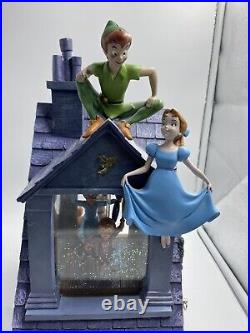 Vintage Disney Store Peter Pan You Can Fly Snow Globe Music Box As Is