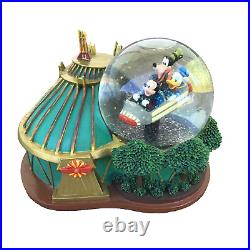 Vintage Disney Tomorrowland Space Mountain Snow Water Globe Mickey Goofy Donald
