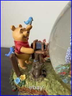 Vintage Disney Winnie The Pooh Musical Snow Globe Plays Winnie The Pooh Rare
