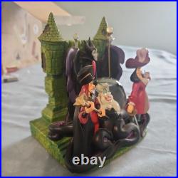 Vintage Rare Disney Park Villains Snow Globe 65mm Ursula Maleficent Jafar Hook