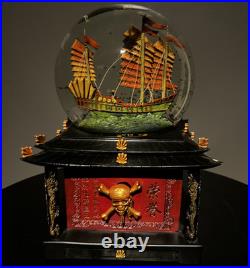 Vintage Walt Disney Snow Globe Pirates of the Caribbean WithKey Lights Up Music