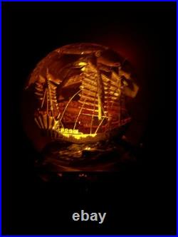 Vintage Walt Disney Snow Globe Pirates of the Caribbean WithKey Lights Up Music