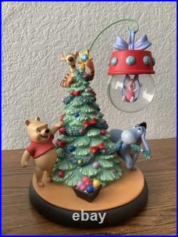 Vintage Winnie The Pooh Christmas Snowglobe Winnie Tigger Eeyore Piglet Rare