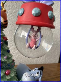 Vintage Winnie The Pooh Christmas Snowglobe Winnie Tigger Eeyore Piglet Rare