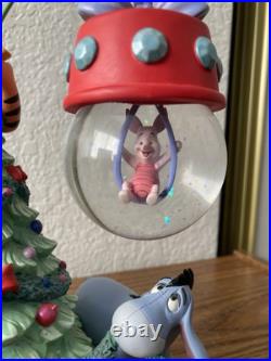 Vintage Winnie The Pooh Christmas Snowglobe Winnie Tigger Eeyore Piglet Rare