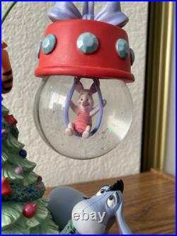Vintage Winnie The Pooh Christmas Snowglobe Winnie Tigger Eeyore Piglet Rare