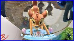 Vntg Disney Bambi And Friends Musical Waltz Of The Flowers Snow Globe In Box