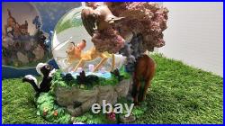 Vntg Disney Bambi And Friends Musical Waltz Of The Flowers Snow Globe In Box