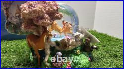 Vntg Disney Bambi And Friends Musical Waltz Of The Flowers Snow Globe In Box
