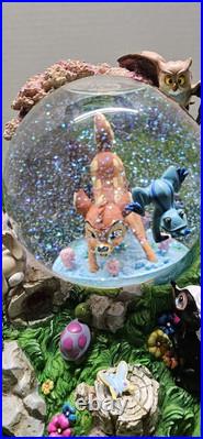 Vntg Disney Bambi And Friends Musical Waltz Of The Flowers Snow Globe In Box