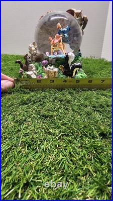Vntg Disney Bambi And Friends Musical Waltz Of The Flowers Snow Globe In Box