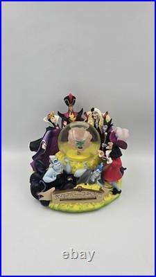 Vntg Disney Villains Snowglobe Musical Fortune Telling Snow Globe Rare Free Ship