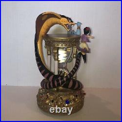 Vtg 92 Disney Aladdin Hourglass Musical Light Up Snow Globe Arabian Nights w Box