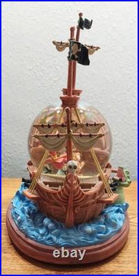 Vtg Disney Peter Pan Captain Hook pirate ship musical You Can Fly Snow Globe