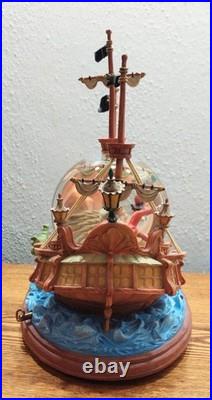 Vtg Disney Peter Pan Captain Hook pirate ship musical You Can Fly Snow Globe