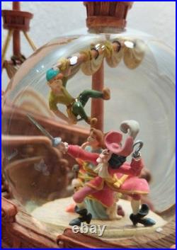 Vtg Disney Peter Pan Captain Hook pirate ship musical You Can Fly Snow Globe