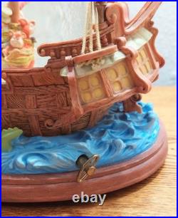 Vtg Disney Peter Pan Captain Hook pirate ship musical You Can Fly Snow Globe