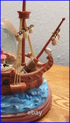 Vtg Disney Peter Pan Captain Hook pirate ship musical You Can Fly Snow Globe