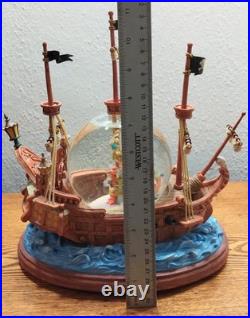 Vtg Disney Peter Pan Captain Hook pirate ship musical You Can Fly Snow Globe