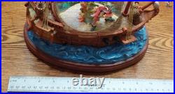 Vtg Disney Peter Pan Captain Hook pirate ship musical You Can Fly Snow Globe