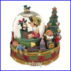 Vtg Disney Store Pinocchio Christmas Snow Globe 2001 With Box Works RARE