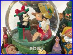 Vtg Disney Store Pinocchio Christmas Snow Globe 2001 With Box Works RARE