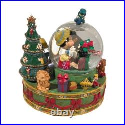 Vtg Disney Store Pinocchio Christmas Snow Globe 2001 With Box Works RARE