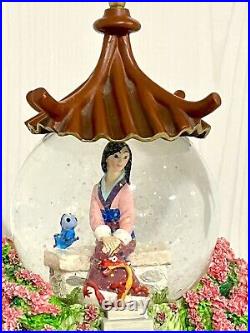 Vtg Rare Disney Store Mulan Musical Snow Globe Music Box Plays Reflections