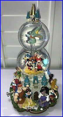 Walt Disney A Magical Gathering Double Snow Globe Castle Musical Dumb